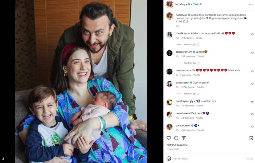 hazal kaya dan aile pozu sosyal medyada gundem oldu